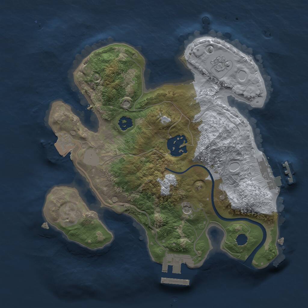 Rust Map: Procedural Map, Size: 2200, Seed: 12326, 6 Monuments