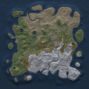 Thumbnail Rust Map: Procedural Map, Size: 3750, Seed: 1349758745, 13 Monuments