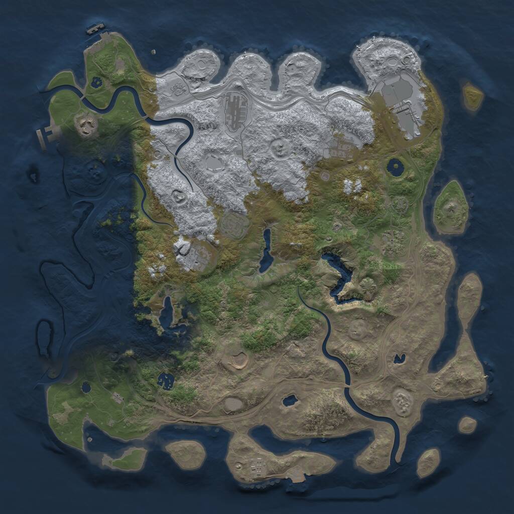 Rust Map: Procedural Map, Size: 4500, Seed: 515257, 16 Monuments