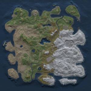 Thumbnail Rust Map: Procedural Map, Size: 4000, Seed: 1056538280, 13 Monuments