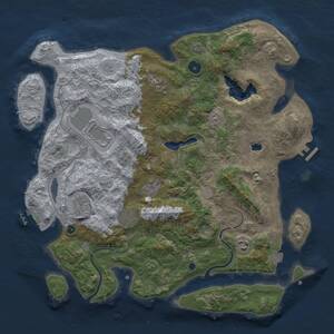 Thumbnail Rust Map: Procedural Map, Size: 4000, Seed: 1493849244, 13 Monuments