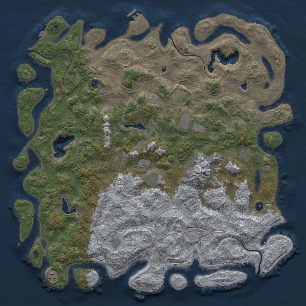 Rust Map: Procedural Map, Size: 5500, Seed: 42622, 17 Monuments