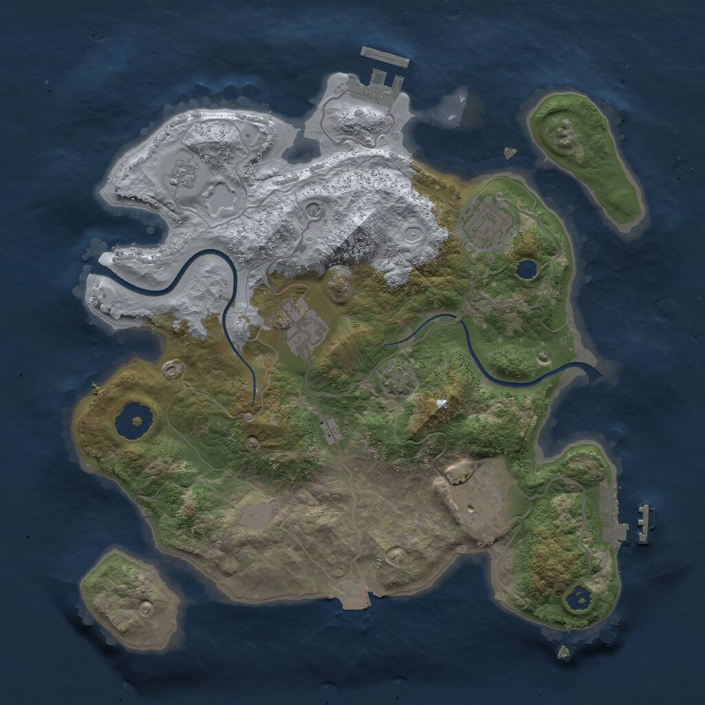 Rust Map: Procedural Map, Size: 2900, Seed: 7777, 9 Monuments