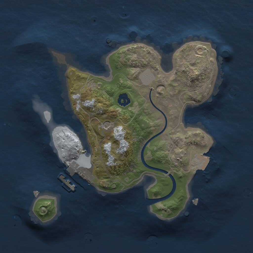 Rust Map: Procedural Map, Size: 2000, Seed: 23432, 3 Monuments