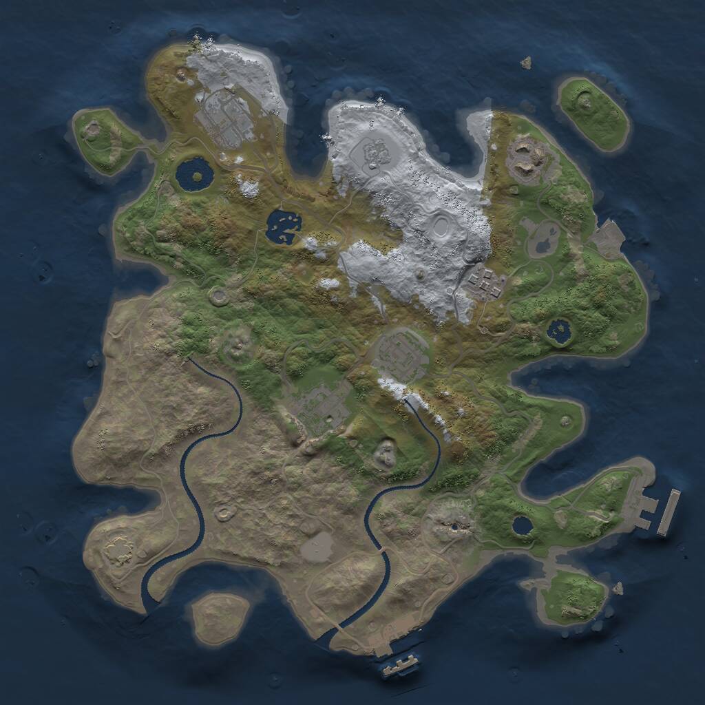 Rust Map: Procedural Map, Size: 3000, Seed: 1562604064, 11 Monuments