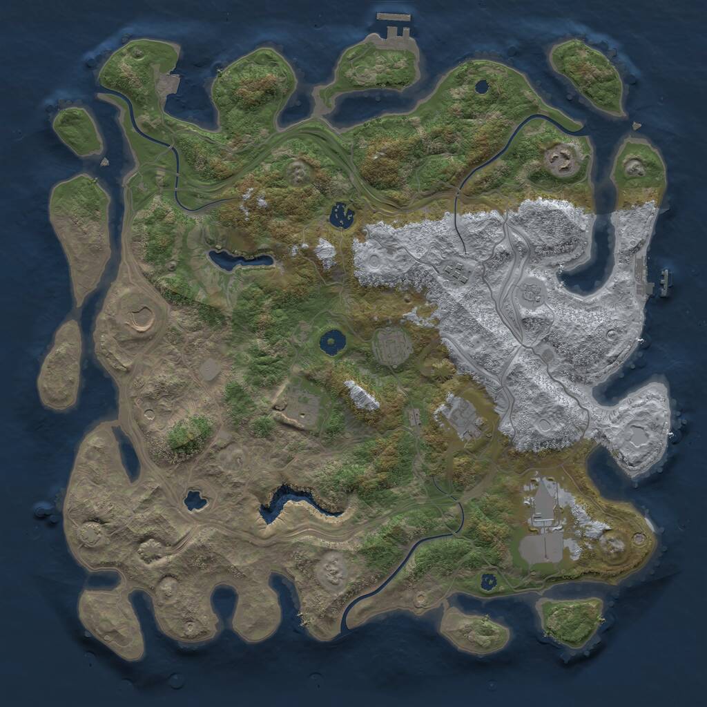 Rust Map: Procedural Map, Size: 4250, Seed: 462627896, 14 Monuments