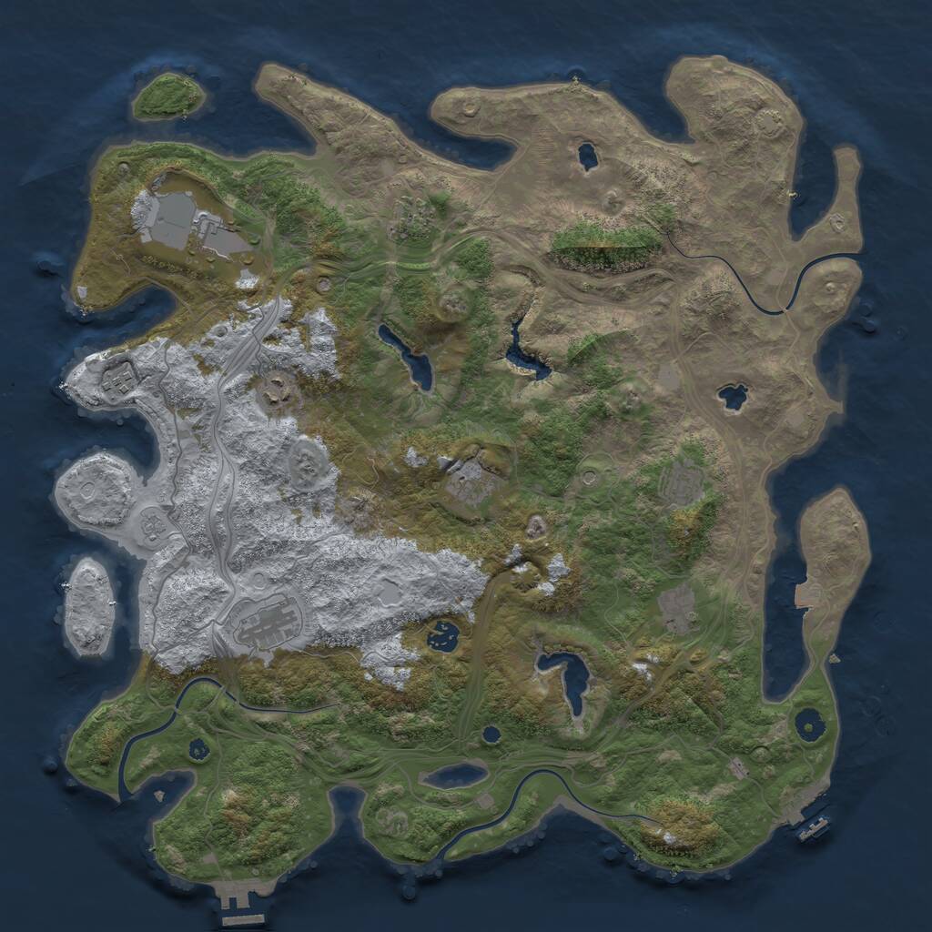 Rust Map: Procedural Map, Size: 4500, Seed: 209029241, 15 Monuments