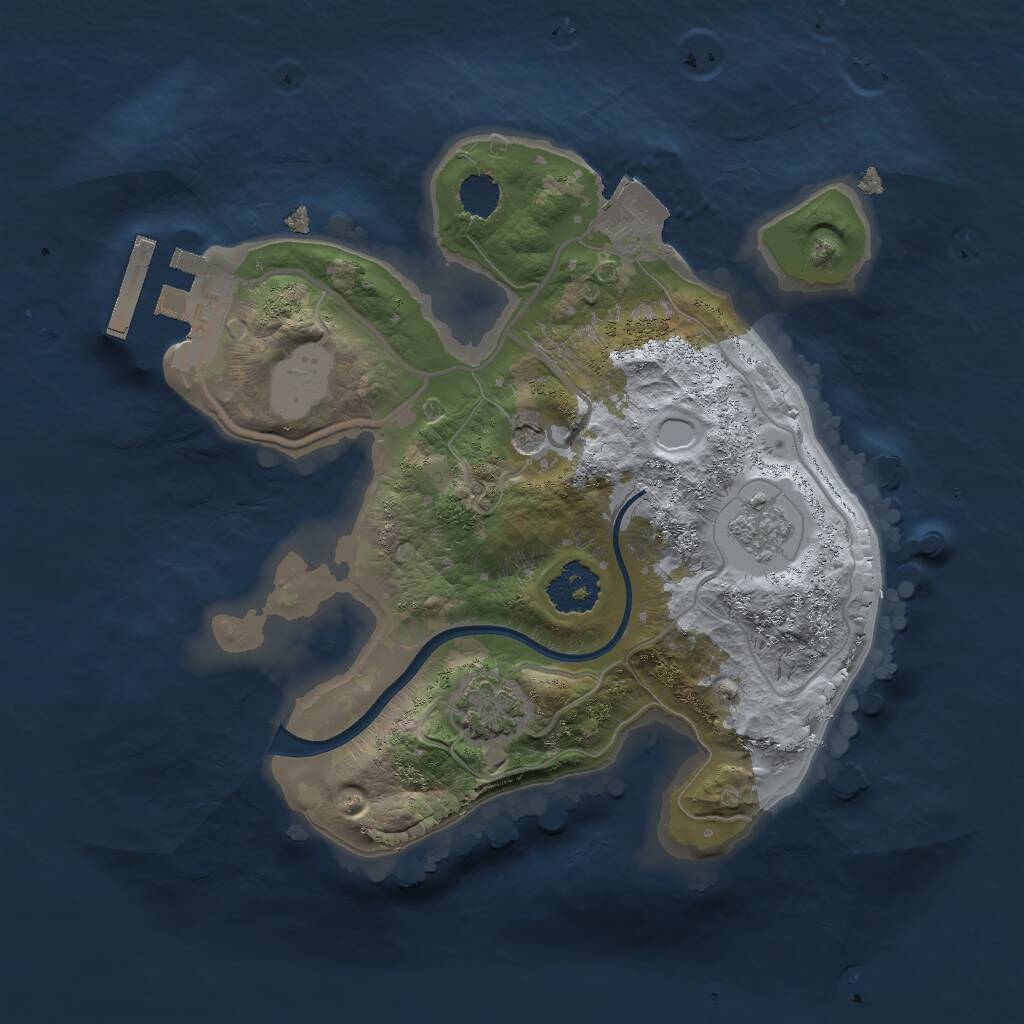 Rust Map: Procedural Map, Size: 2000, Seed: 1739051879, 5 Monuments