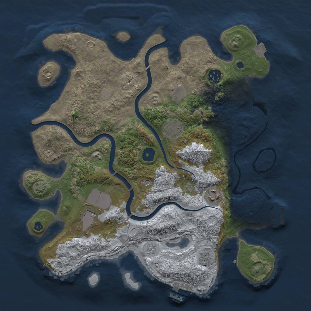Rust Map: Procedural Map, Size: 3500, Seed: 911911, 12 Monuments