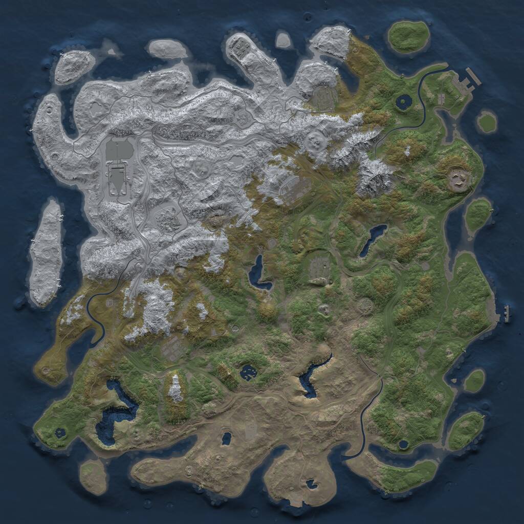 Rust Map: Procedural Map, Size: 5000, Seed: 2389046, 15 Monuments