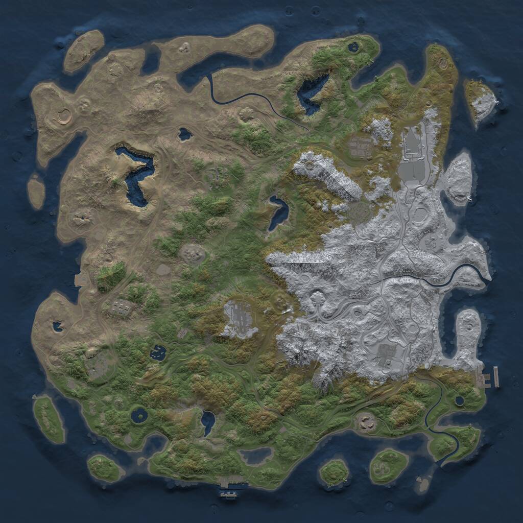 Rust Map: Procedural Map, Size: 5000, Seed: 23984599, 17 Monuments