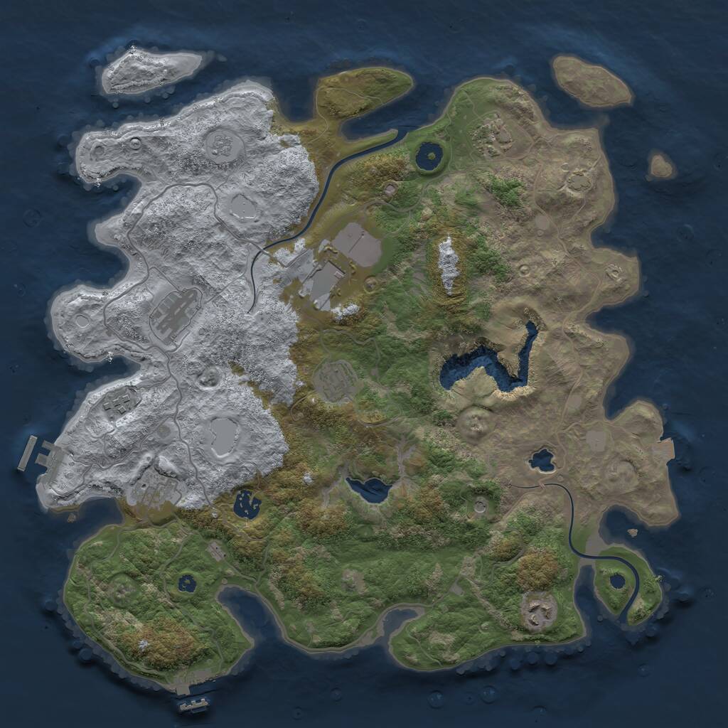 Rust Map: Procedural Map, Size: 4000, Seed: 1610345805, 14 Monuments