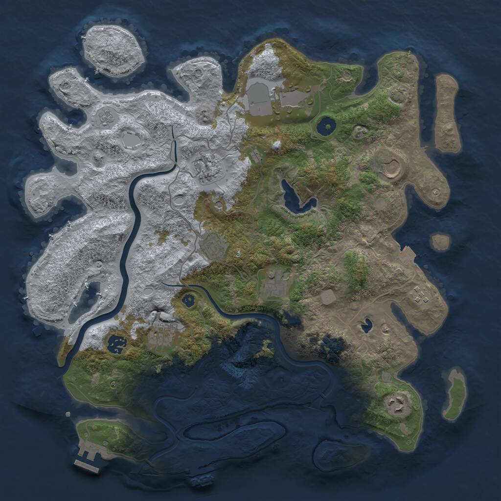 Rust Map: Procedural Map, Size: 4000, Seed: 857346, 15 Monuments