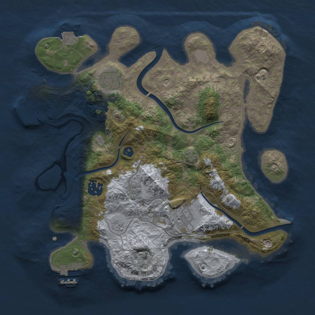 Rust Map: Procedural Map, Size: 3000, Seed: 214560129, 10 Monuments