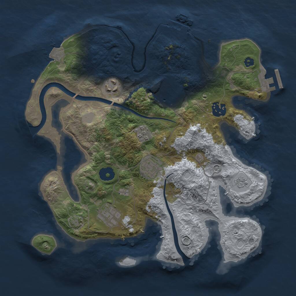 Rust Map: Procedural Map, Size: 3000, Seed: 278314, 12 Monuments