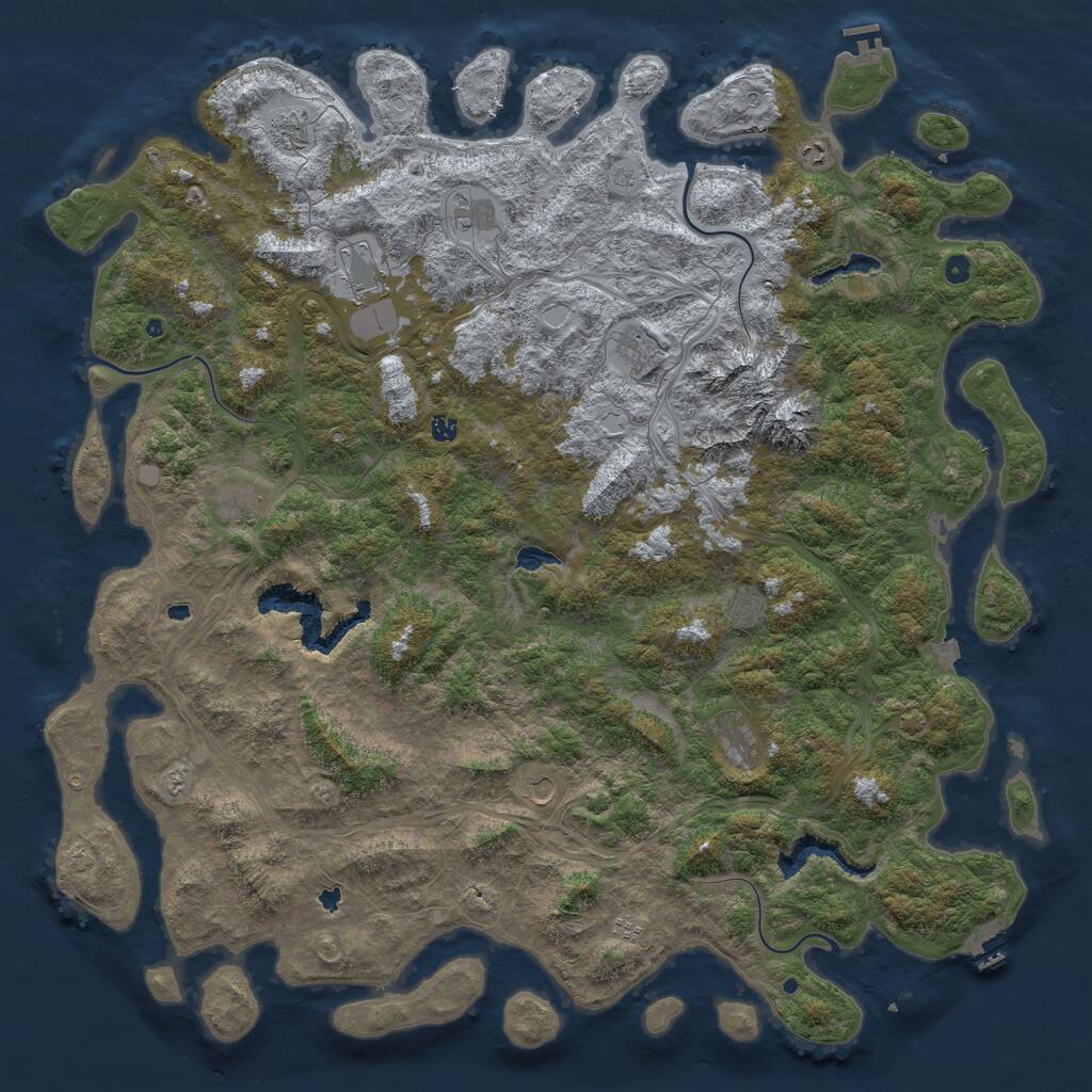 Rust Map: Procedural Map, Size: 6000, Seed: 931701790, 17 Monuments
