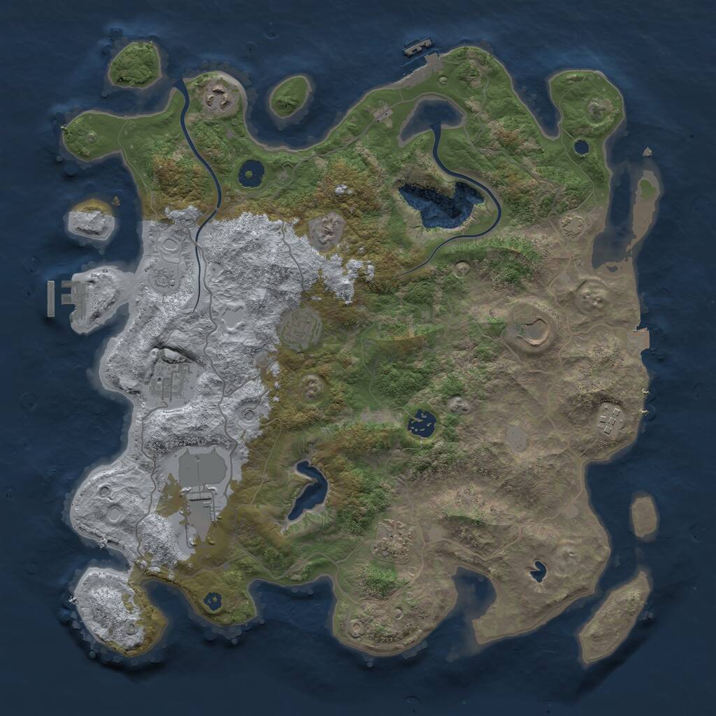 Rust Map: Procedural Map, Size: 4000, Seed: 159662306, 14 Monuments