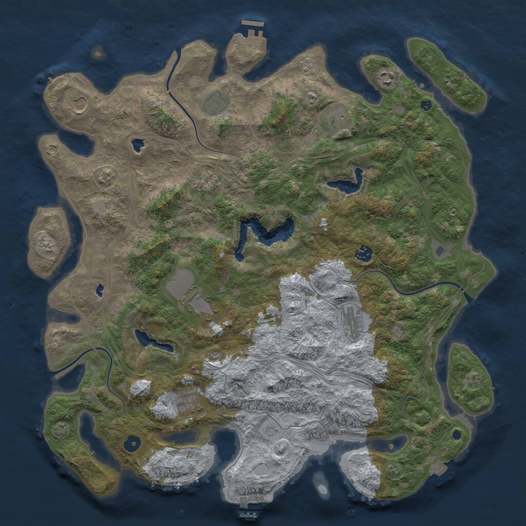 Rust Map: Procedural Map, Size: 4747, Seed: 594078140, 16 Monuments