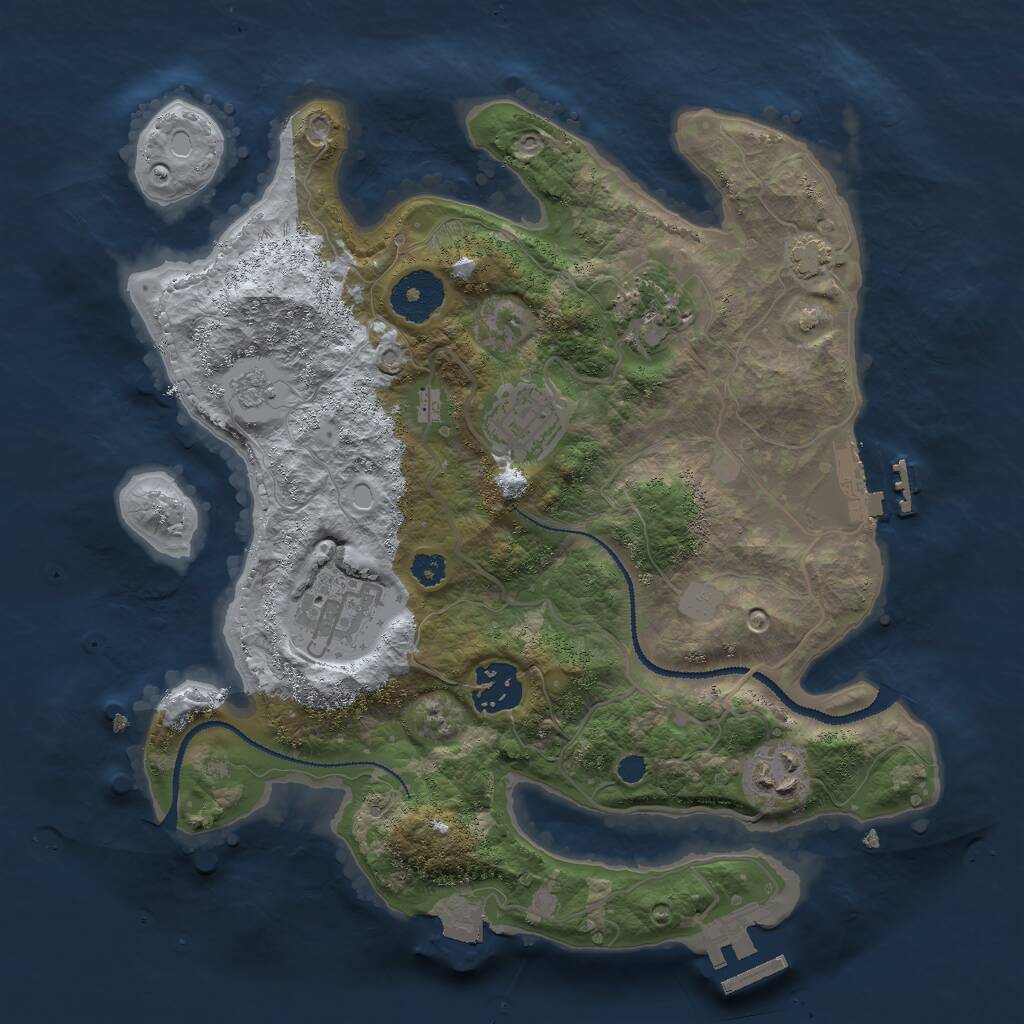 Rust Map: Procedural Map, Size: 3000, Seed: 1403, 10 Monuments