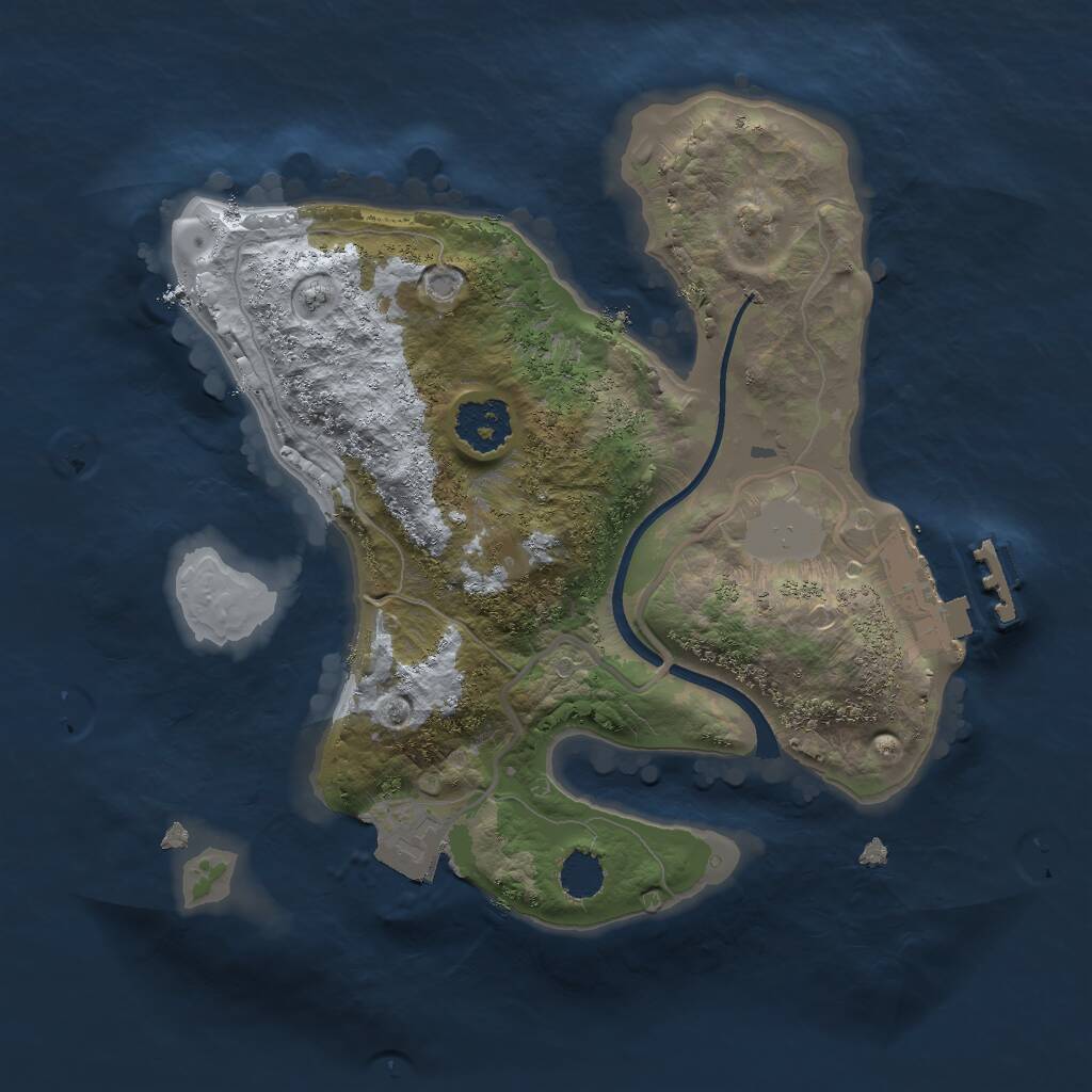 Rust Map: Procedural Map, Size: 2000, Seed: 67387, 2 Monuments