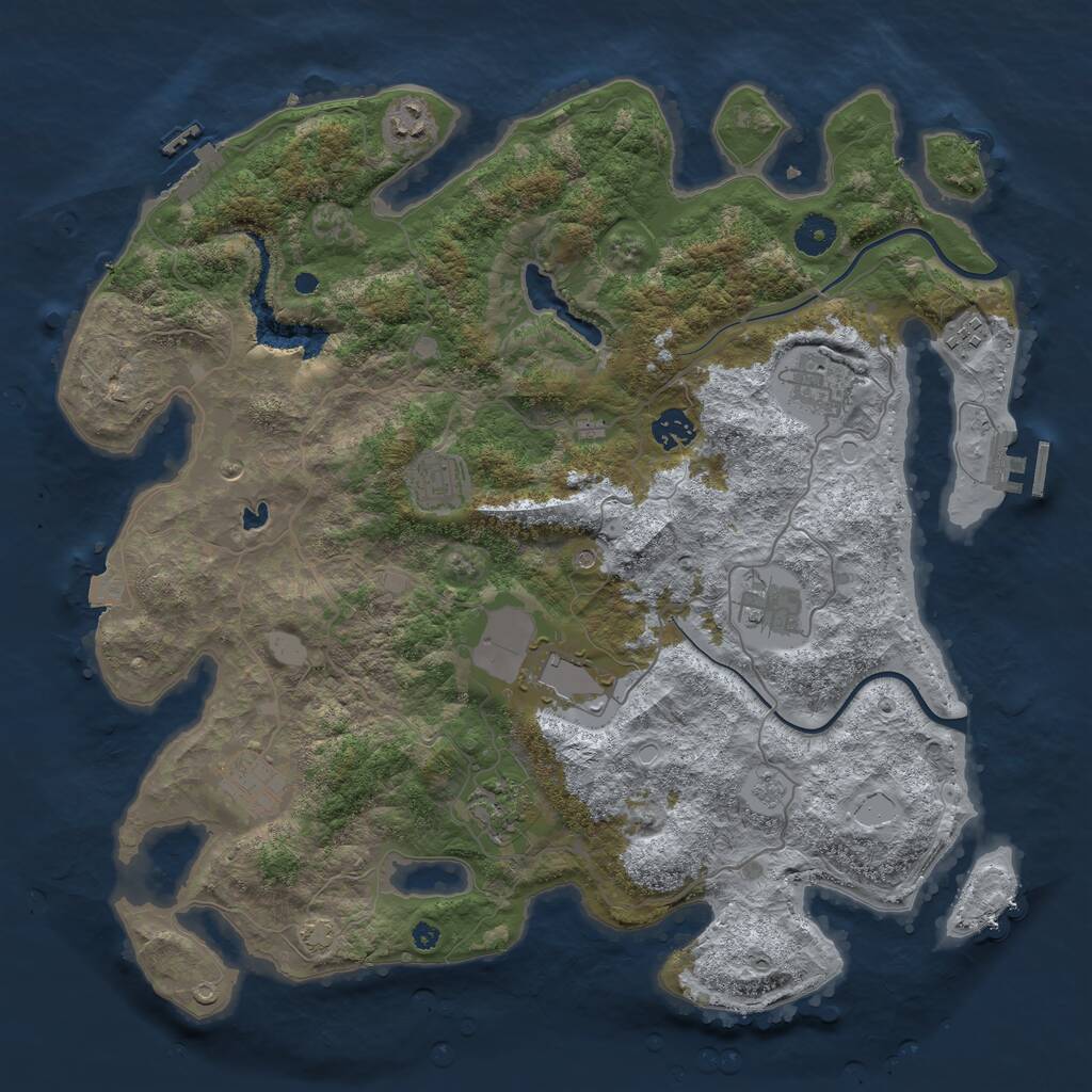 Rust Map: Procedural Map, Size: 4000, Seed: 102137131, 15 Monuments
