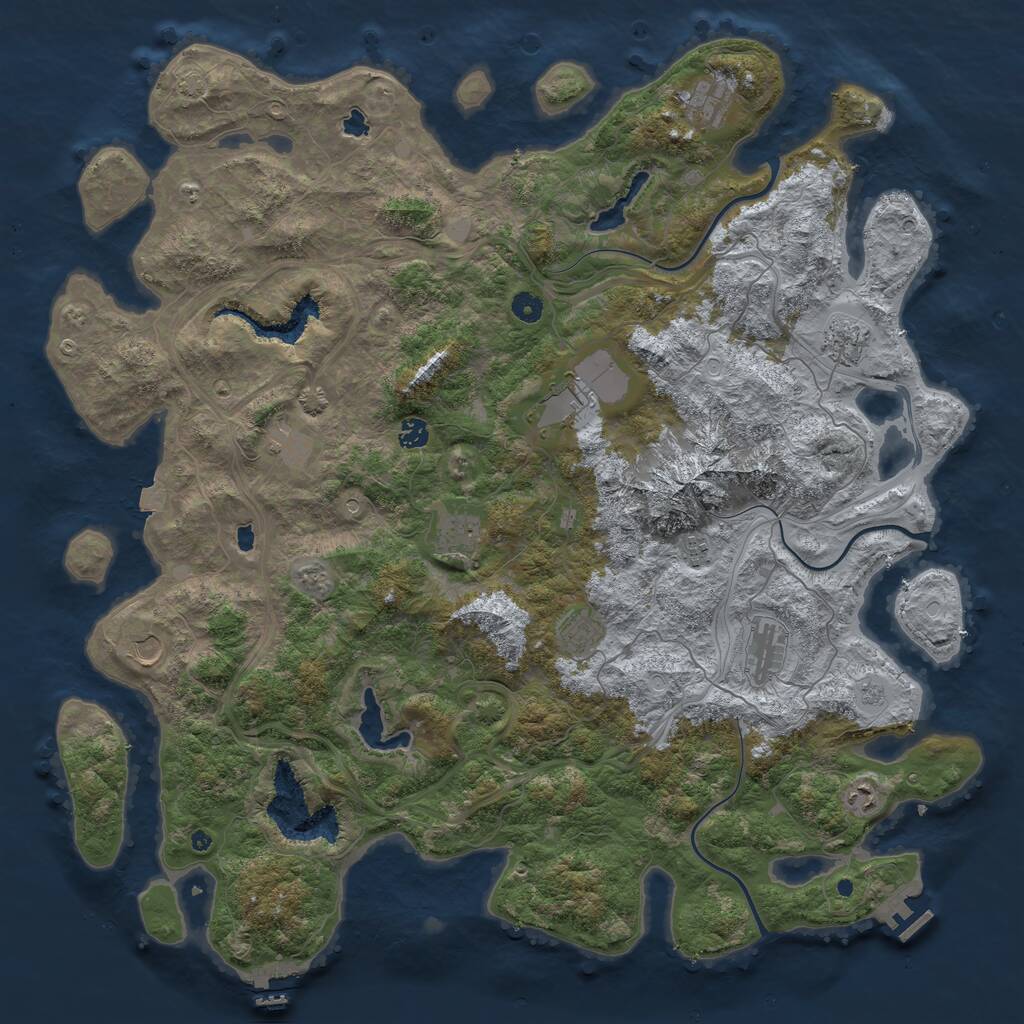 Rust Map: Procedural Map, Size: 5000, Seed: 10999, 17 Monuments