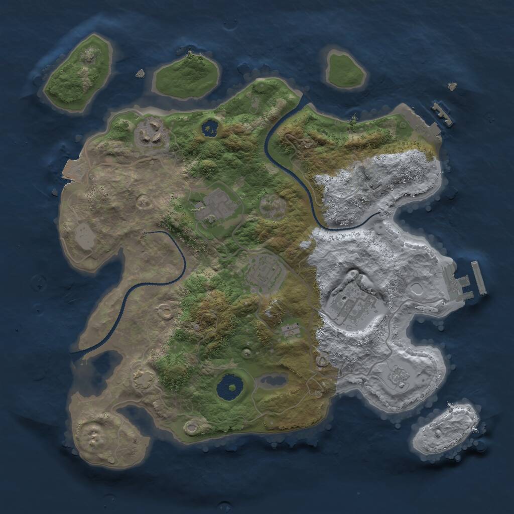 Rust Map: Procedural Map, Size: 3000, Seed: 102137131, 9 Monuments