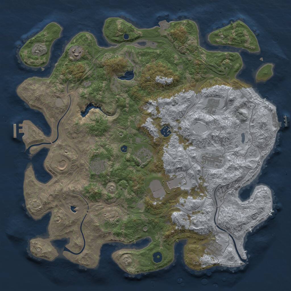 Rust Map: Procedural Map, Size: 4250, Seed: 8010, 16 Monuments