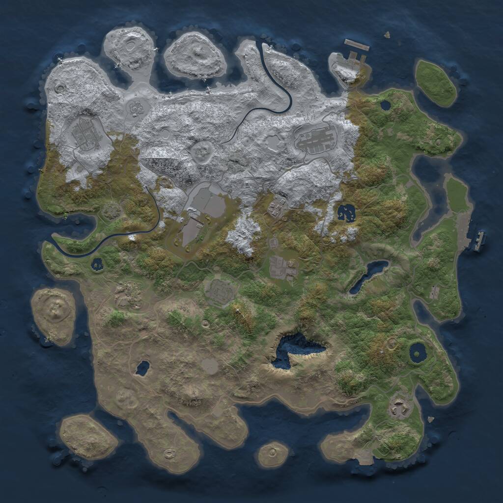 Rust Map: Procedural Map, Size: 4000, Seed: 56795786, 14 Monuments