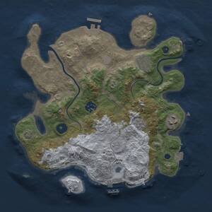 Thumbnail Rust Map: Procedural Map, Size: 3000, Seed: 1380362577, 9 Monuments