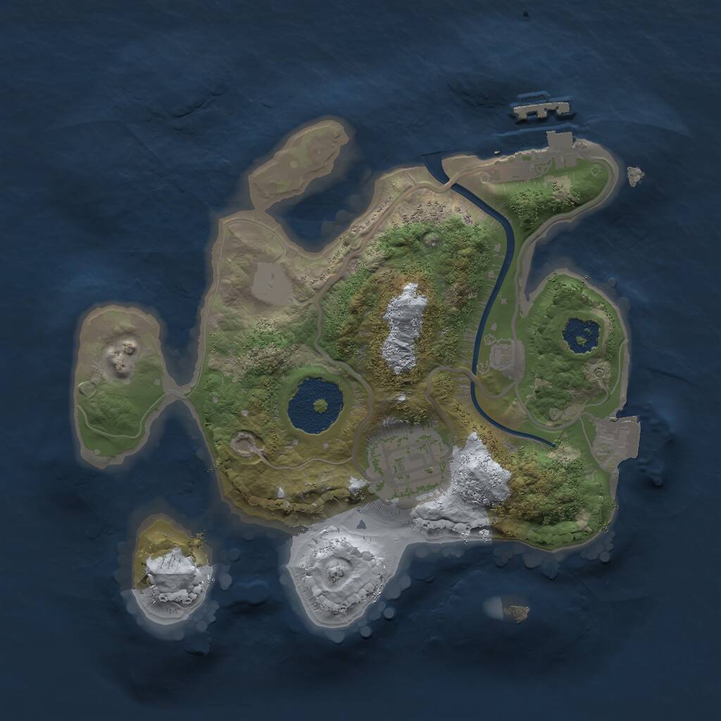 Rust Map: Procedural Map, Size: 2000, Seed: 622738, 3 Monuments