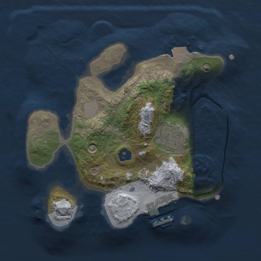 Rust Map: Procedural Map, Size: 2000, Seed: 622738, 3 Monuments