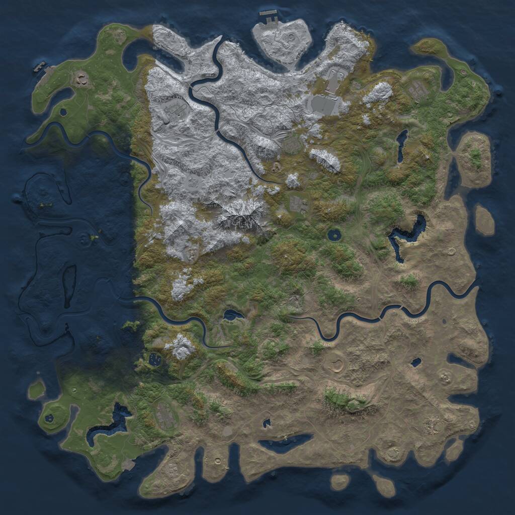 Rust Map: Procedural Map, Size: 6000, Seed: 679, 17 Monuments