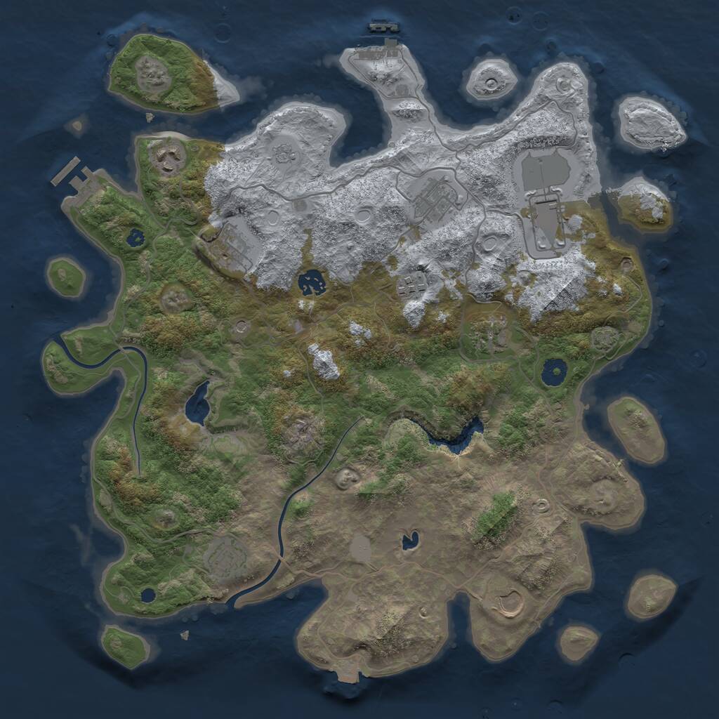 Rust Map: Procedural Map, Size: 4000, Seed: 347892, 15 Monuments