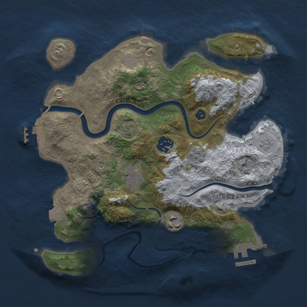 Rust Map: Procedural Map, Size: 3000, Seed: 977233893, 10 Monuments
