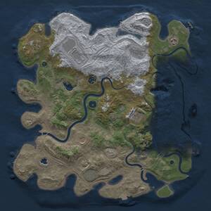 Thumbnail Rust Map: Procedural Map, Size: 4300, Seed: 1845550750, 15 Monuments