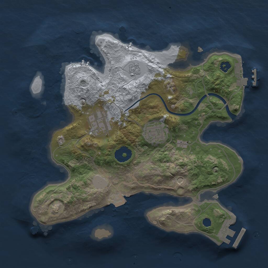 Rust Map: Procedural Map, Size: 2500, Seed: 1241883307, 7 Monuments