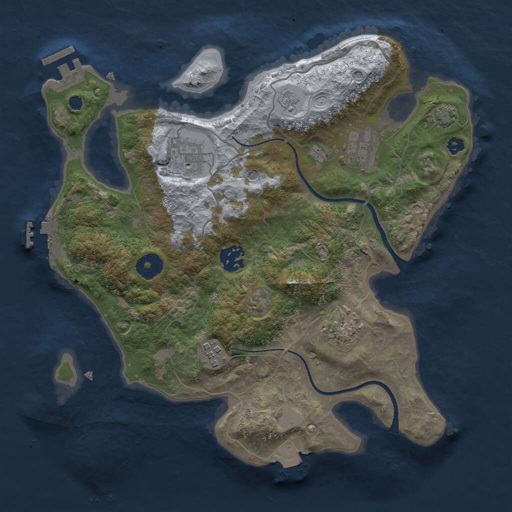 Rust Map: Procedural Map, Size: 3000, Seed: 4915268, 11 Monuments