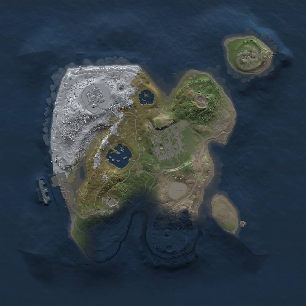 Rust Map: Procedural Map, Size: 2000, Seed: 802322889, 6 Monuments