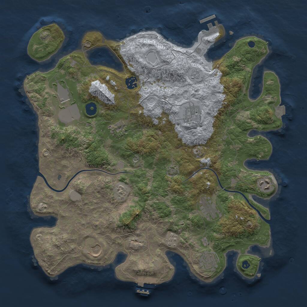 Rust Map: Procedural Map, Size: 3750, Seed: 25840501, 15 Monuments