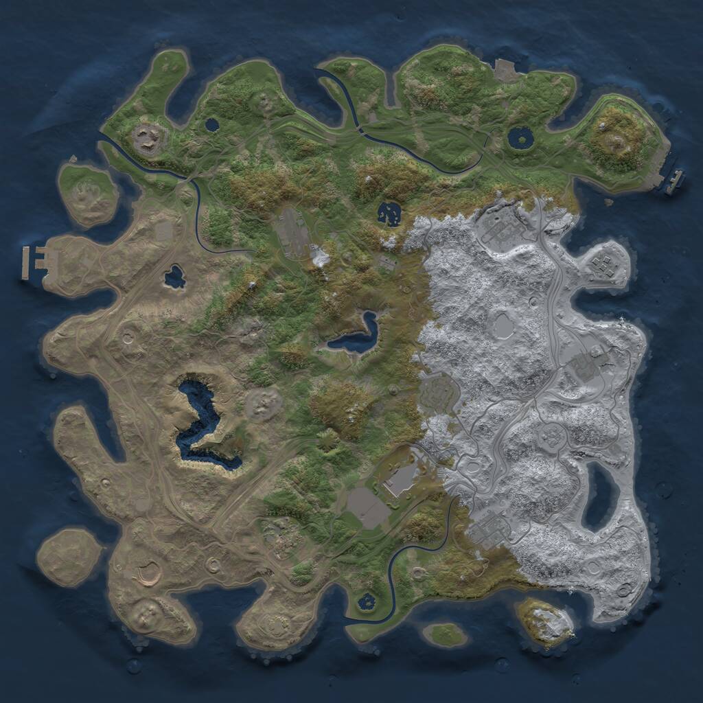 Rust Map: Procedural Map, Size: 4250, Seed: 71230947, 17 Monuments