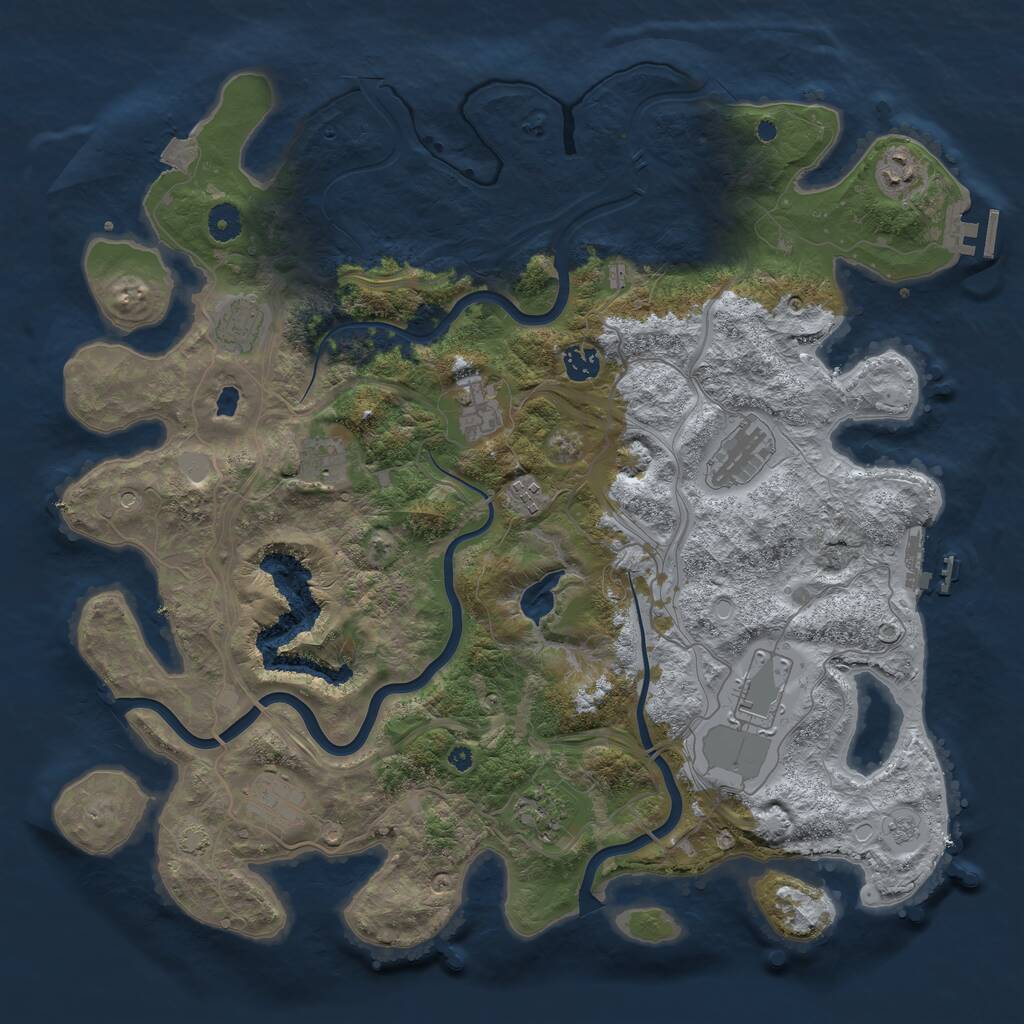Rust Map: Procedural Map, Size: 4250, Seed: 71230947, 16 Monuments
