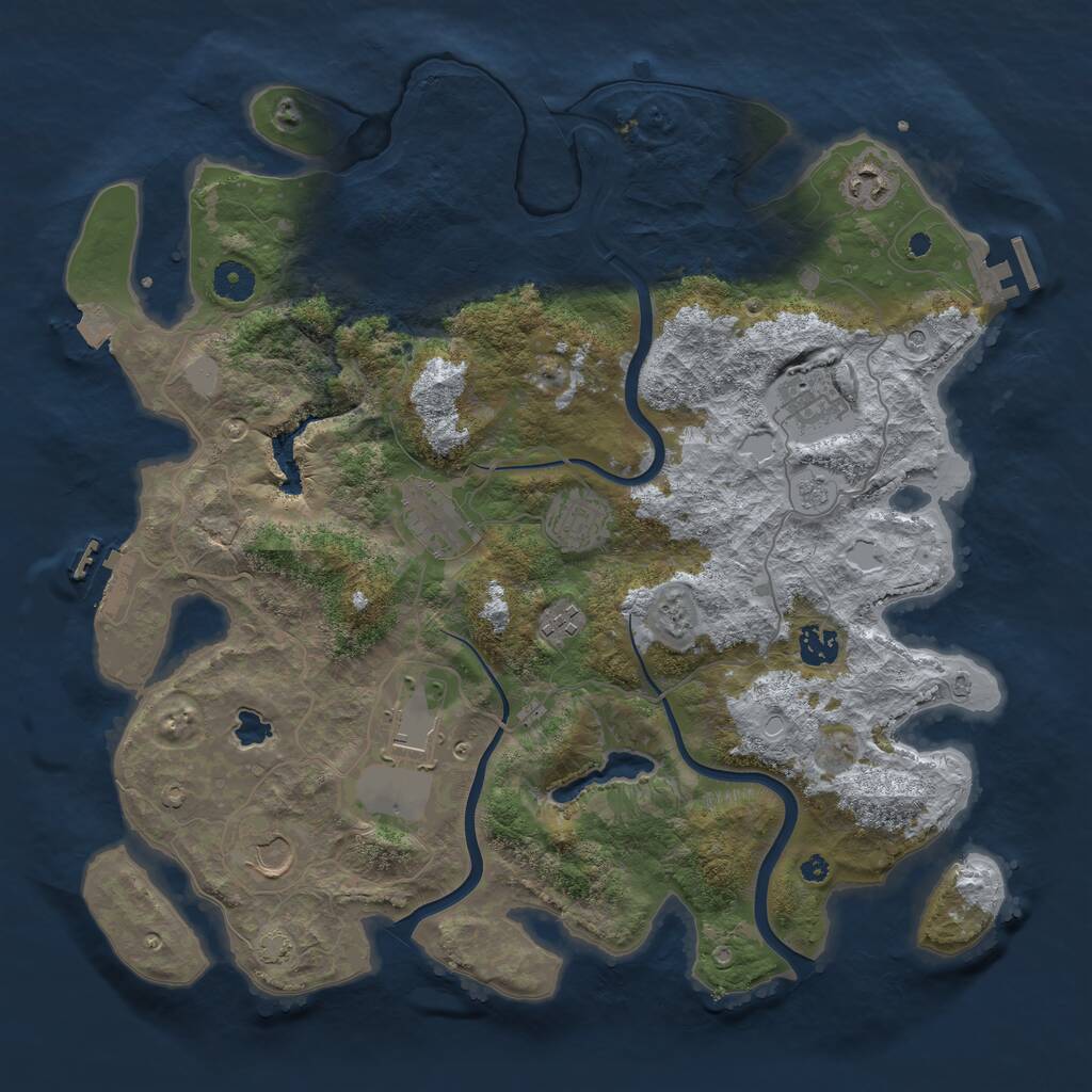 Rust Map: Procedural Map, Size: 4000, Seed: 1634993651, 14 Monuments