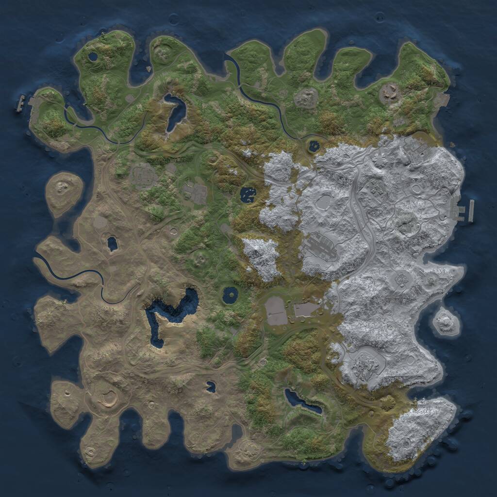 Rust Map: Procedural Map, Size: 4500, Seed: 1016713888, 16 Monuments