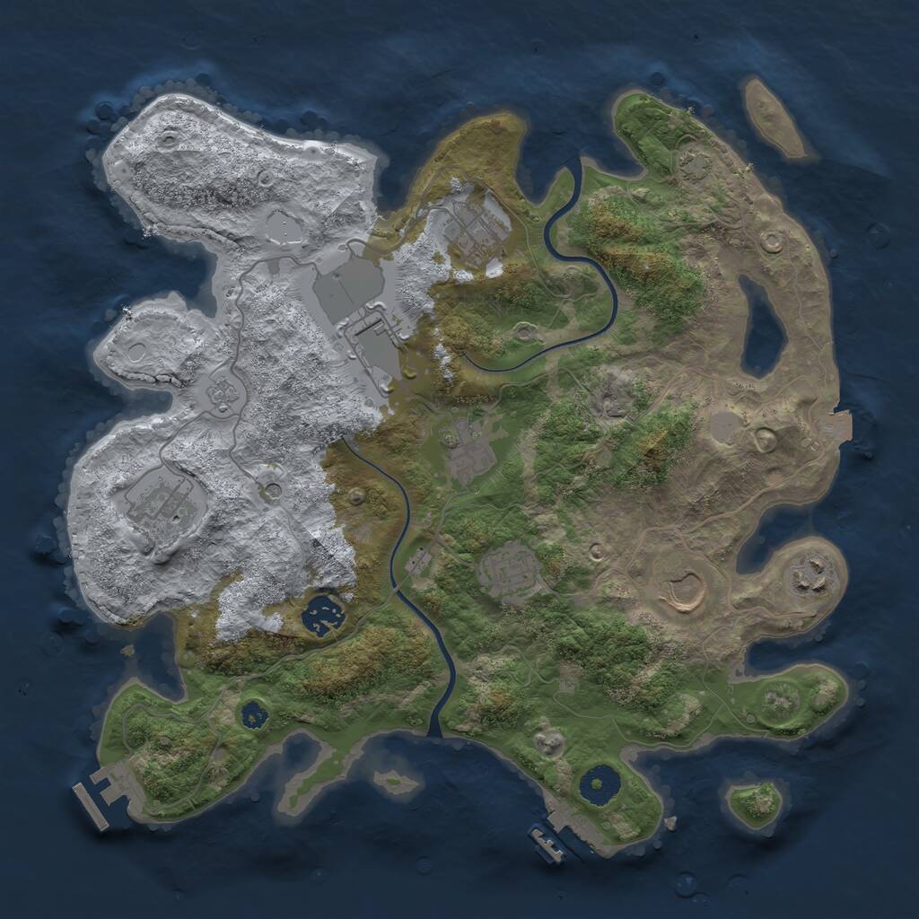 Rust Map: Procedural Map, Size: 3500, Seed: 812240712, 14 Monuments