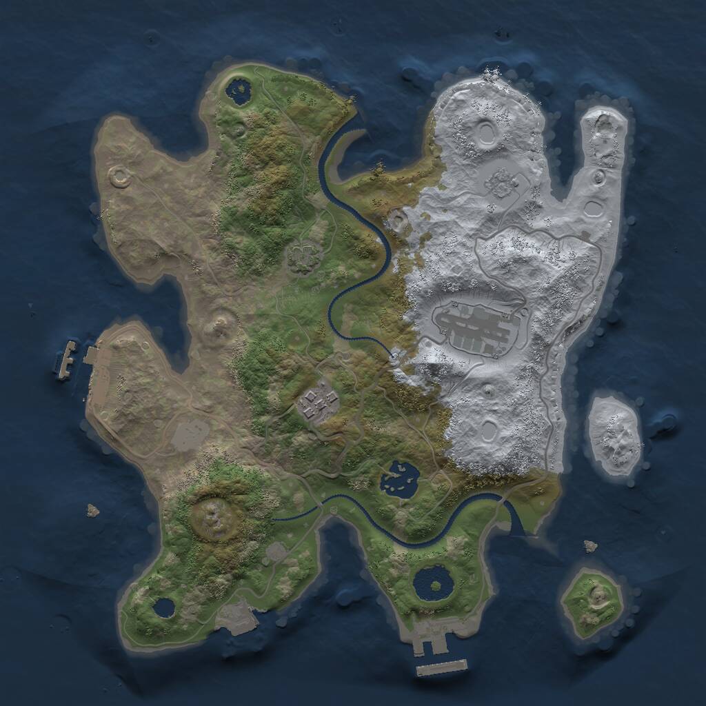 Rust Map: Procedural Map, Size: 2800, Seed: 303661393, 8 Monuments