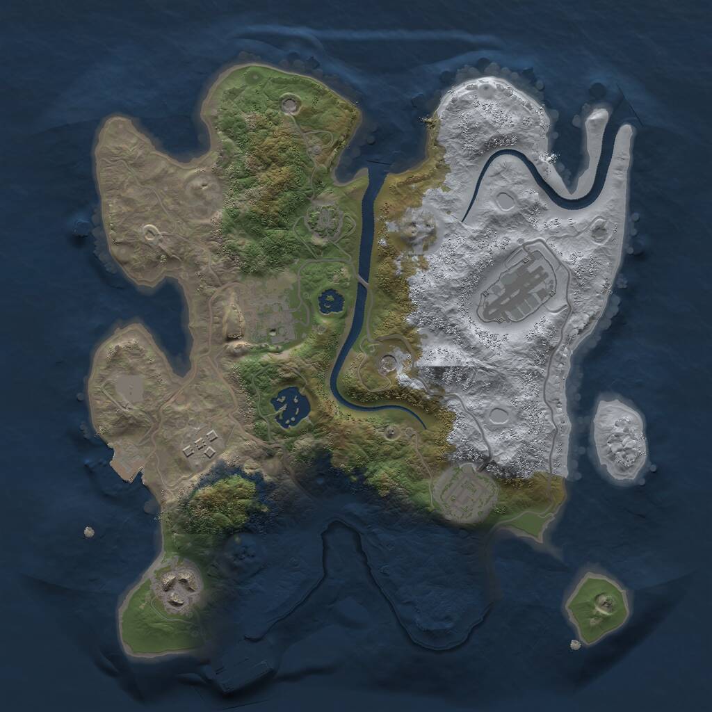 Rust Map: Procedural Map, Size: 2800, Seed: 303661393, 10 Monuments