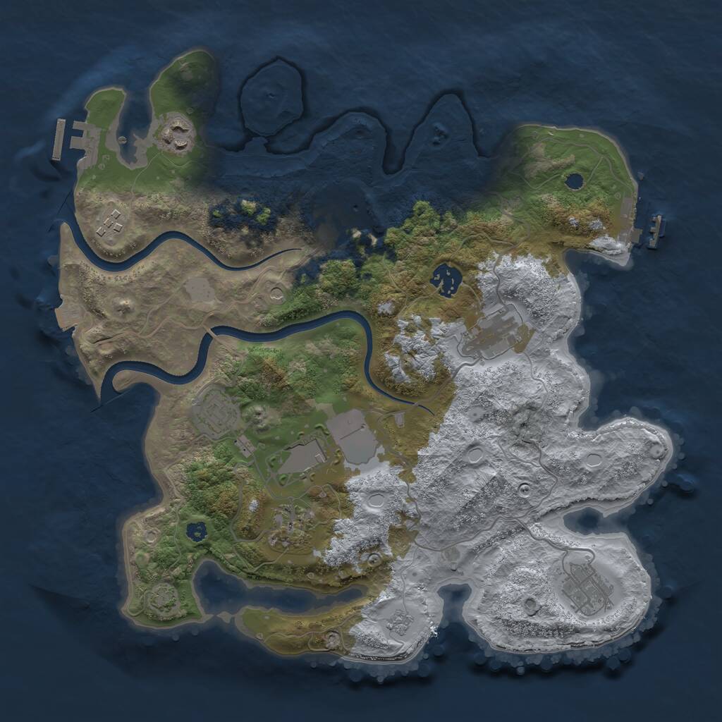 Rust Map: Procedural Map, Size: 3500, Seed: 510968503, 15 Monuments