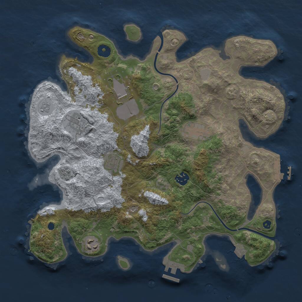Rust Map: Procedural Map, Size: 3500, Seed: 51220243, 13 Monuments