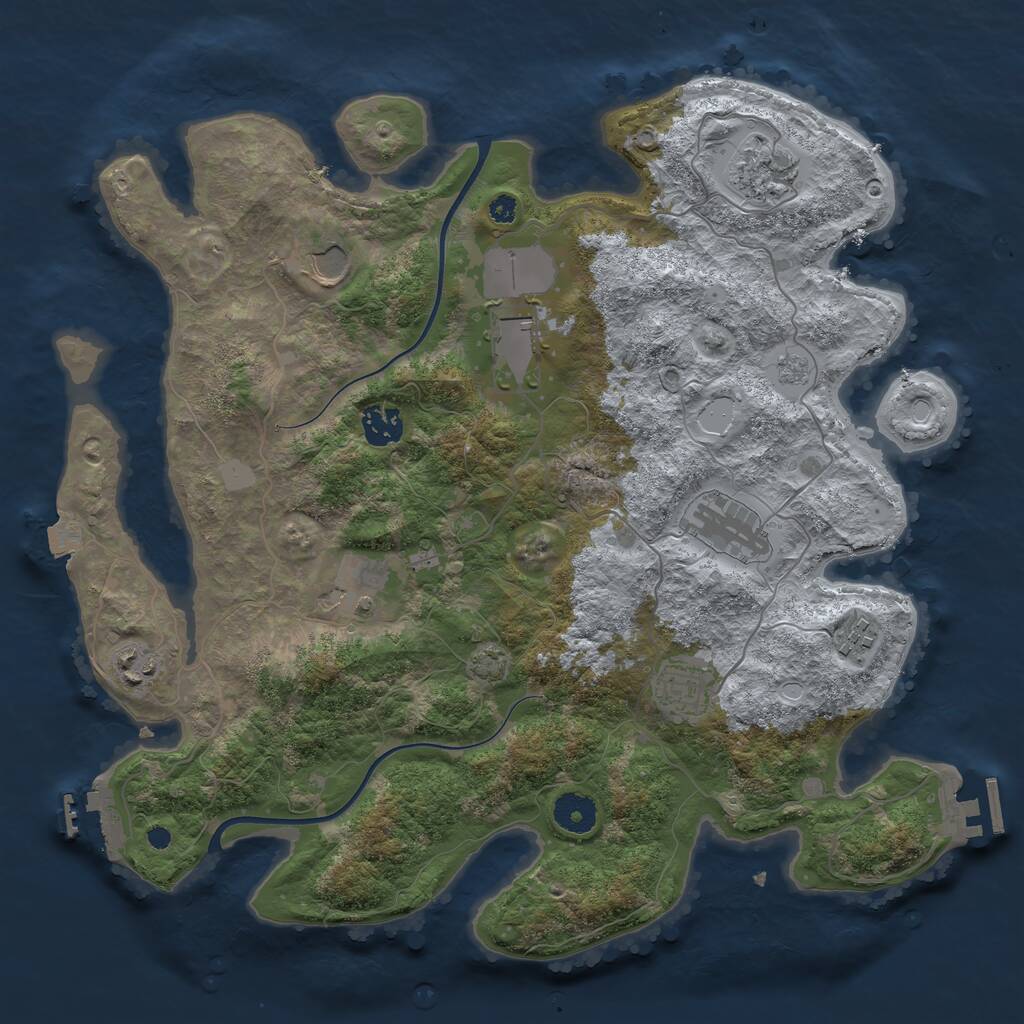 Rust Map: Procedural Map, Size: 3700, Seed: 1471946600, 14 Monuments